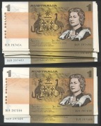 Banknotes - Australia: Decimal Banknotes: 1982 Johnston/Stone general prefix consecutive run comprising DLR 297399-406 and DLR 297454-483; central folds, Unc. (38)