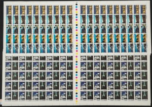 AUSTRALIA: Decimal Issues: 1979 (SG.708-14) 20c National Parks & Waterfalls, (2000) in complete sheets, MUH with unfolded gutters.