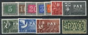 SWITZERLAND: 1945 (Mi.447-459) 5c - 10Fr Peace set, (13) MUH. - 2