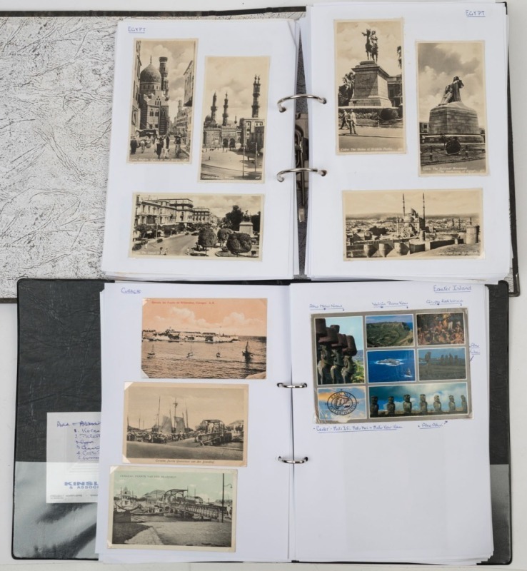 POSTCARDS - WORLD 'A' to 'Z' Countries: 1900s-1980s collection in two volumes with an approximate 30/70 split between earlier and later (post 1960) cards, noting emissions from Aden, Curacao, Egypt, Gibraltar, Kenya (all modern, mostly wildlife) & Malta,