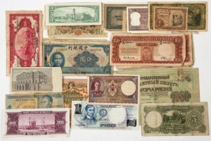 Banknotes - Australia: Well circulated group with KGVI 1940-54 £10 Sheehan/McFarlane, Armitage/McFarlane, Coombs/Watt (4) & Coombs/Wilson; KGVI 1939-54 £5 Coombs/Watt (2) & Coombs/Wilson (3); KGVI 1938-53 £1 Armitage/McFarlane, Coombs/Watt & Coombs/Wilson (6); ; KGVI 1952 10/- Coombs/Wilson (2); also bundle of foreign notes with a few uncirculated incl. Philippines 1949 1p, 5p & 10p; condition variable. (60)