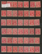 KGV Heads - Single Watermark: 1d Red Smooth Paper mint selection with a variety of shades, odd gumside blemish/tone, a few without gum; BW:71 - minimum Cat. $2520. (84) - 3