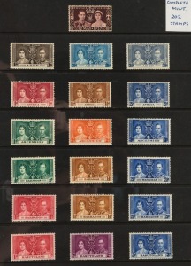 BRITISH COMMONWEALTH - 1937 & 1973 CORONATION OMNIBUS: on Hagners in ringbinder, with 1937 KGVI Coronation complete mint [202]; then 1953 QEII Coronation largely complete mint [105/106, ex Mauritius], usually in plate number corner blocks of 4 */**, few t