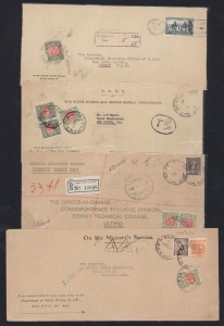 AUSTRALIA: Postage Dues: POSTAGE DUES ON COVER: 1920s-80s selection on 26 covers and 7 fronts including 1932 oversized cover for Queensland Grand Lodge with 2d pair added, 1944 Rainbow to Sunshine with 2d pair added tied by large oval 'POST OFFICE / SUNSHINE, W.20. VIC' datestamp in violet, 1945 Services Education Scheme cover franked 1d QM with 'Aust A.P.O. No 0107' registration label & 'ARMY SIGNALS' datestamp, taxed with 4d pair added, 1950 Dept. of Public Works (NSW) with 6d Kooka perf 'G/NS