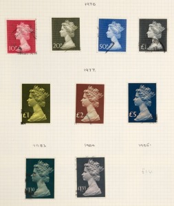 GREAT BRITAIN - MACHINS, HIGH VALUE DEFINITIVES & REGIONALS: mostly used with 1993 £10 Britannia (4), Castles high values, duplicated small & large format Machins to £5, pre-decimal Regionals mint to 1/6d, Guernsey 1941-44 Rouletted Arms set mint, Jersey 1941-44 issued complete mint with duplicates, etc. (100s)