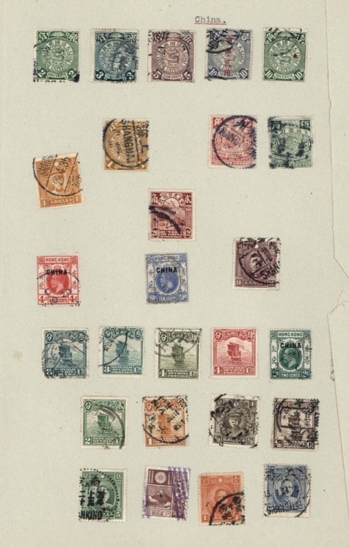 CHINA: 1890s-1950s fragmentary array on album pages with 1898/1906 Dragons/Carp to 50c with few surcharges, 1913-30 Junks incl. blocks of 4, plus Entrance Hall $1 & $2, 1938-41 Sun Yat-sen to $20, 1939 Constitution set used, etc; condition variable. (170