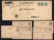 GERMANY & STATES: Medley of material with BAVARIA including 1911 Prince Luitpold&nbsp;25th Anniv.&nbsp;5pf block of 6 CTO (full gum), useful Ludwig&nbsp;1914-20 issues used unoverprinted&nbsp;15pf carmine (SG.180A, Cat.&pound;60); GERMANY basic array of 1902-60s definitives includ - 4