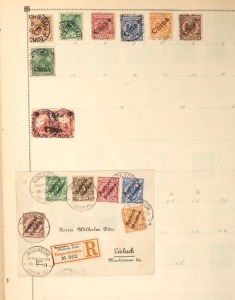 REST OF THE WORLD - General & Miscellaneous Lots: 1840s-1960s in vintage "Century Postage Album" with in strength in British Colonial material (particularly British Africa) and European 19th century issues. Some of the better items sighted includes GB with 1d Black (almost 4 margins), later QV to 10/-, KEVII to 10/-, BRITISH SOUTH AFRICA with COGH Hope surcharges & KEVII to 5/-, Griqualand, Natal 3d Rose (SG.4) tied to piece (Cat.£500), Pietersburg 1901 1/- (4), Transvaal with few early Arms typ