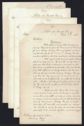 TASMANIA: 1886 PROPOSED HIGH VALUES: Foolscap-sized "Copy" letters from De La Rue to the Crown Agents for the Colonies dated 1] "8/12/1885" stating "That the pink colour&nbsp;proposed for the 2/6d rate would conflict with the colour of the 1d Postage Stamp" an