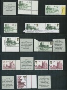 GREAT BRITAIN: SPECIALIST COLLECTION of decimal high denomination Machins&nbsp;and Castles &pound;1 & &pound;1.50 values displaying various colour&nbsp;differentiations, or gum/paper types and associated changes in levels of fluorescence; face value of stamps &pound;87.50, fresh MUH
