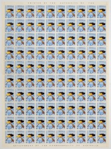 PAPUA NEW GUINEA: 1964 (SG.61-71) Birds 1d to 10/- set in complete sheets of 100, fresh MUH; Cat $1000+. Wonderful lot for the bird thematicist. (11 sheets)