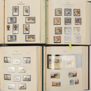 AUSTRALIA: 1979-2008 collection in four volumes, with most 1979-1998 issues for the period represented MUH/mint/unused and/or used, 1999 onwards fragmentary & predominantly used. Includes some M/Ss, FDCs and a few stamps packs, values to $20 Paintings (MUH) face value of mint/MUH $650+.
