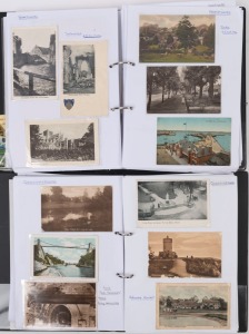 POSTCARDS - GREAT BRITAIN - 'E' to 'I' Counties: 1900s-1980s collection in two volumes with an approximate 60/40 split between earlier and later (post 1960) cards. The collection comprises cards from Essex, Gloucestershire, Hampshire, Hertfordshire, Huntingdonshire, Isle of Wight, Isle of Man; the Essex section with some coastal/resort town views otherwise mostly religious buildings, architecture, bridges, landmarks, rural scenery, plus some village views, the Gloucestershire section including C