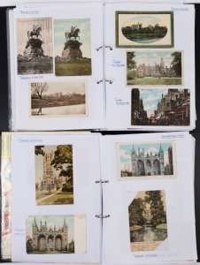 POSTCARDS - GREAT BRITAIN - 'B' to 'C' Counties: 1900s-1980s collection in two volumes with an approximate 60/40 split between earlier and later (post 1960) cards. The collection comprises cards from Bedfordshire, Berkshire, Buckinghamshire, Cambridgeshire & Cheshire. Cambridgeshire is probably the most extensive section with lots of University views, other counties feature predominantly religious buildings, town halls, architecture, landmarks & monuments,