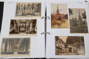 POSTCARDS - GREAT BRITAIN - 'W' Counties: 1900s-1980s collection in single volumes with an approximate 60/40 split between earlier and later (post 1960) cards, comprising cards from Wiltshire and Worcestershire. The Wiltshire section with views of Stonehenge, and earlier real-photo images of Amesbury, Heytesbury & Warminster; otherwise images of are mostly of religious buildings, castles, architecture,