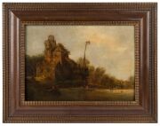 Circle of JAN VAN GOYEN (1596-1656), Dutch canal scene, oil on wooden panel, 29 x 41cm, 47 x 59cm overall. PROVENANCE: The Jason E. Sprague Collection, Melbourne. - 2