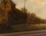 Circle of JAN VAN GOYEN (1596-1656), Dutch canal scene, oil on wooden panel, 29 x 41cm, 47 x 59cm overall. PROVENANCE: The Jason E. Sprague Collection, Melbourne. - 4