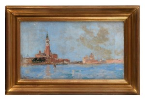 FELIX-FRANCOIS GEORGES PHILIBERT ZIEM (France, 1821-1911), (a view of Venice), oil on canvas, signed lower left "Ziem", Sotheby's London stock number verso "BQ5JJ", 24 x 42cm, 36 x 55cm overall. PROVENANCE: The Jason E. Sprague Collection, Melbourne.