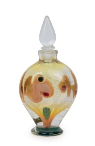 RICHARDS CLEMENTS Australian art glass perfume bottle, with glass prunt monogram "R.C.", ​​​​​​​12cm high