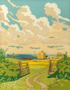 JOHN HALL THORPE (1874-1947), The Open Gate, Woodblock print, 34 x 27cm.