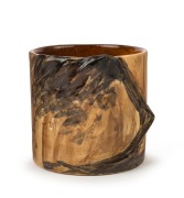 REMUED&nbsp;early pottery vase with windswept tree decoration and incised markings,&nbsp; incised "Remued", 9cm high, 9.5cm wide