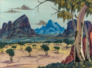 IVAN PANKA (1933-1999), Hermannsburg school landscape, watercolour, signed lower right "Ivan Panka", ​​​​​​​35 x 46cm, 51 x 63cm overall