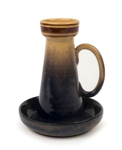 P.P.P. (PREMIER POTTERY PRESTON) rare chamber stick candle holder,  stamped "P.P.P.", 13.5cm high