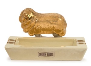 WEMBLEY WARE "Golden Fleece" ceramic ram ashtray, impressed factory mark to base, 8cm high, 14.5cm wide