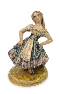 VALERIA CORRELL (attributed) "Italian Peasant" pottery statue, rare, 20cm high