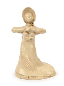 J. PEARSON pottery statue of a lady, incised "J. Pearson, 1937", 23cm high