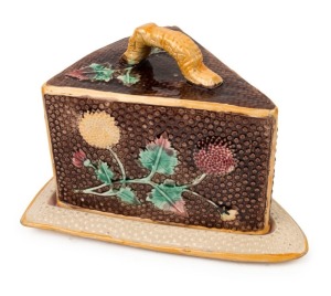 BENDIGO POTTERY Colonial cheese dish and cover, 19th century, 20cm high, 29cm wide
