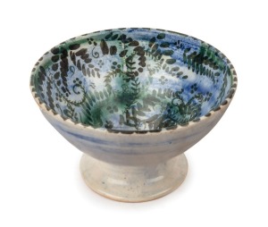 ARTHUR MERRIC BOYD and NEIL DOUGLAS pottery bowl with hand-painted landscape interior, signed "Arthur Merric Boyd, N.D.", 8cm high, 13.5cm diameter