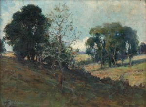 VICTOR ZELMAN (1877-1960), Daylesford, Victoria, landscape, oil on board, signed lower left "Victor Zelman", 22 x 30cm, 33 x 40cm overall. PROVENANCE: Private Collection Melbourne