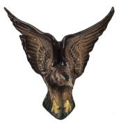 WEMBLEY WARE ceramic eagle wall plaque, black circular factory mark, 35cm high, 33.5cm wide