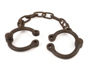 CONVICT LEG IRONS, 19th century, ​​​​​​​78cm long