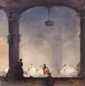 W. BLAMIRE YOUNG (1862 - 1935) (Untitled) Under the Arches, watercolour, 36 x 36cm.