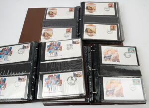 1982-1989 PSE collection, many with FDI postmarks, in three volumes, the bulk of value lying in pictormark postmarks or souvenir cover content, noting 1982 27c Grainger with GRAINGER MUSEUM cancel, 27c Health Education (4) with Hospital cancels, 27c ANPEX '82 (16), 27c Scouting (13), St Patrick's Race Club Broken Hill (2), 27c Agricultural Colleges (26) with various cancels including Dookie & Roseworthy Agricultural College (2), 1983 group of America's Cup covers,