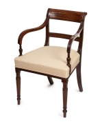 George III set of ten fine mahogany elbow chairs, circa 1810, 82cm high, 50cm across the arms - 2