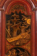 George II fine and rare scarlet lacquered long case clock with chinoiserie decoration, by William Monk of London,&nbsp;circa 1740. - 3