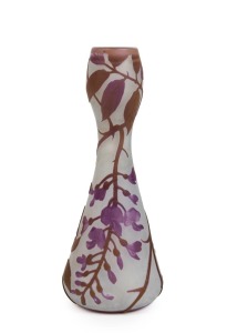 LEGRAS "Wisteria" French cameo glass vase, signed "Legras", 27cm high