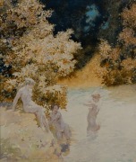 NORMAN ALFRED WILLIAM LINDSAY (1879 - 1969), Water Nymphs, watercolour, signed and dated 1930 lower left, 39 x 33cm. Provenence: Leonard Joel, Australian Paintings, Melbourne, 07/11/1973, Lot No. 49. - 2