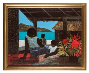 RAY AUSTIN CROOKE (1922 - 2015), Afternoon shade, Thursday Island, oil on canvas, signed lower left, 61 x 76cm.