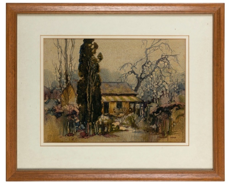 CLIFFORD DUDLEY WOOD (1905 - 1980), Bush Cottage, oil on artist's board, signed lower right, 27 x 37cm.