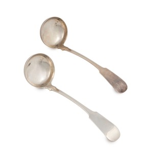 A pair Scottish of sterling silver "Fiddle" pattern sauce ladles by Marshall & Sons of Edinburgh, circa 1833, 62 grams