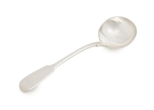 A Georgian sterling silver "Fiddle" pattern sauce ladle, by William Eaton of London, circa 1835, 18cm, 78 grams.