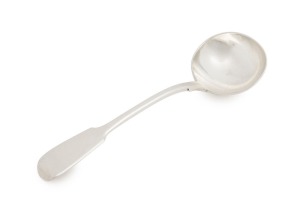 A Georgian sterling silver "Fiddle" pattern sauce ladle, by William Eaton of London, circa 1835, 18cm, 78 grams.