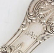 A pair of antique English silver plated "King's" pattern stuffing spoons. Sheffield, circa 1880, 33cm long - 2