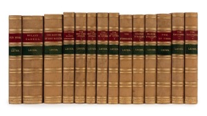 CHARLES LEVER (1806 - 1872) collection of fourteen volumes uniformly bound in half-calf with red and green titles to spines; marbled boards. All illustrated by "Phiz" (Hablot Knight Browne), better known for his illustrations of Charles Dickens' works. (14 vols.)