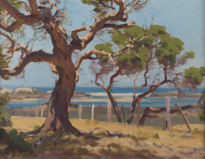 WILLIAM NICHOLAS ROWELL (1898 - 1946), (Coastal Scene), oil on board, circa 1945, signed at lower left, 35 x 45cm.