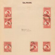 AUSTRALIA: General & Miscellaneous: ROOS & KGV HEADS COLLECTION: mostly used with small range of Roos to 2/- incl. 3rd Wmk 1/- blocks of 4 (3); bulk of value in KGV Heads to 4d with plenty of annotated varieties incl. Single Wmk 1d Reds noting "Run 'N'", - 7